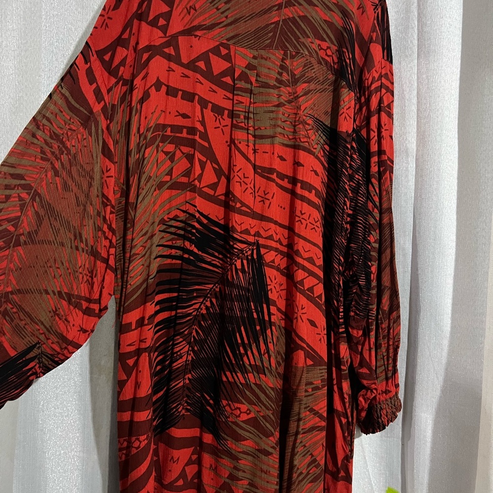 Red and Black Patterned Dress